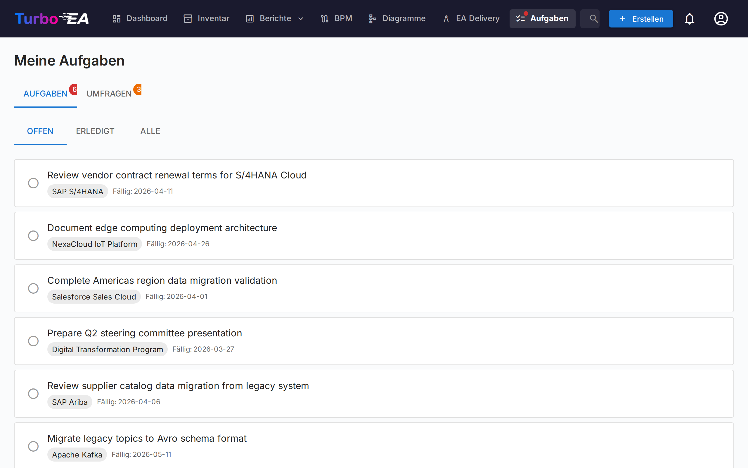 Meine Aufgaben-Bereich
