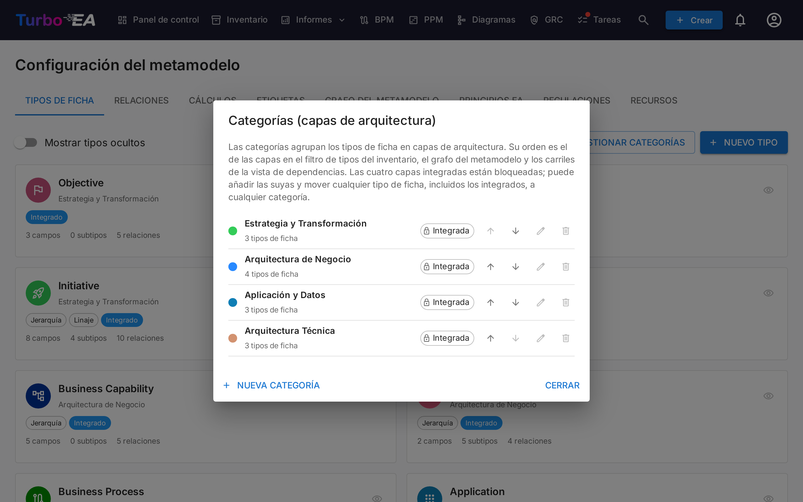 Gestionar categorías
