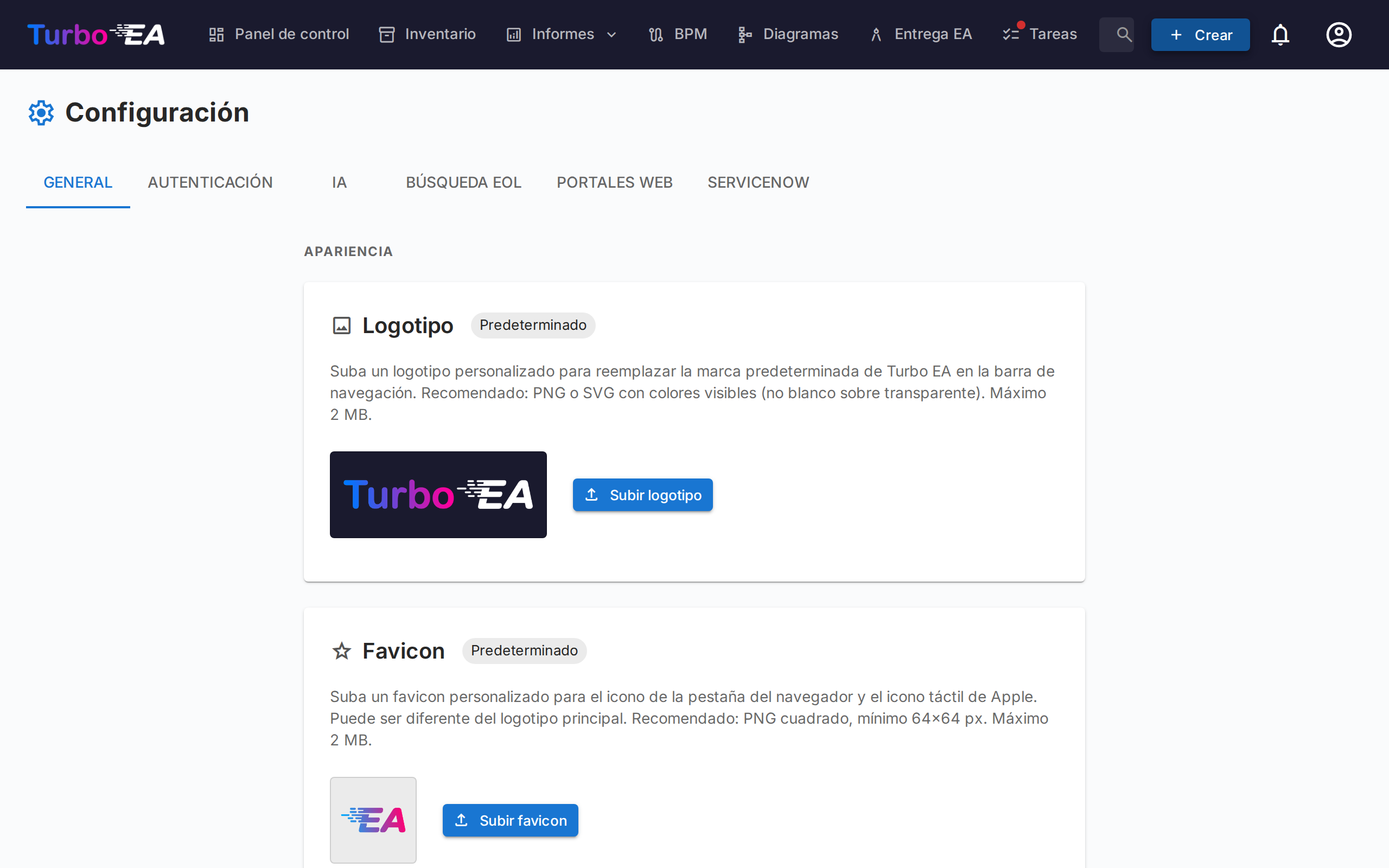 Configuración general