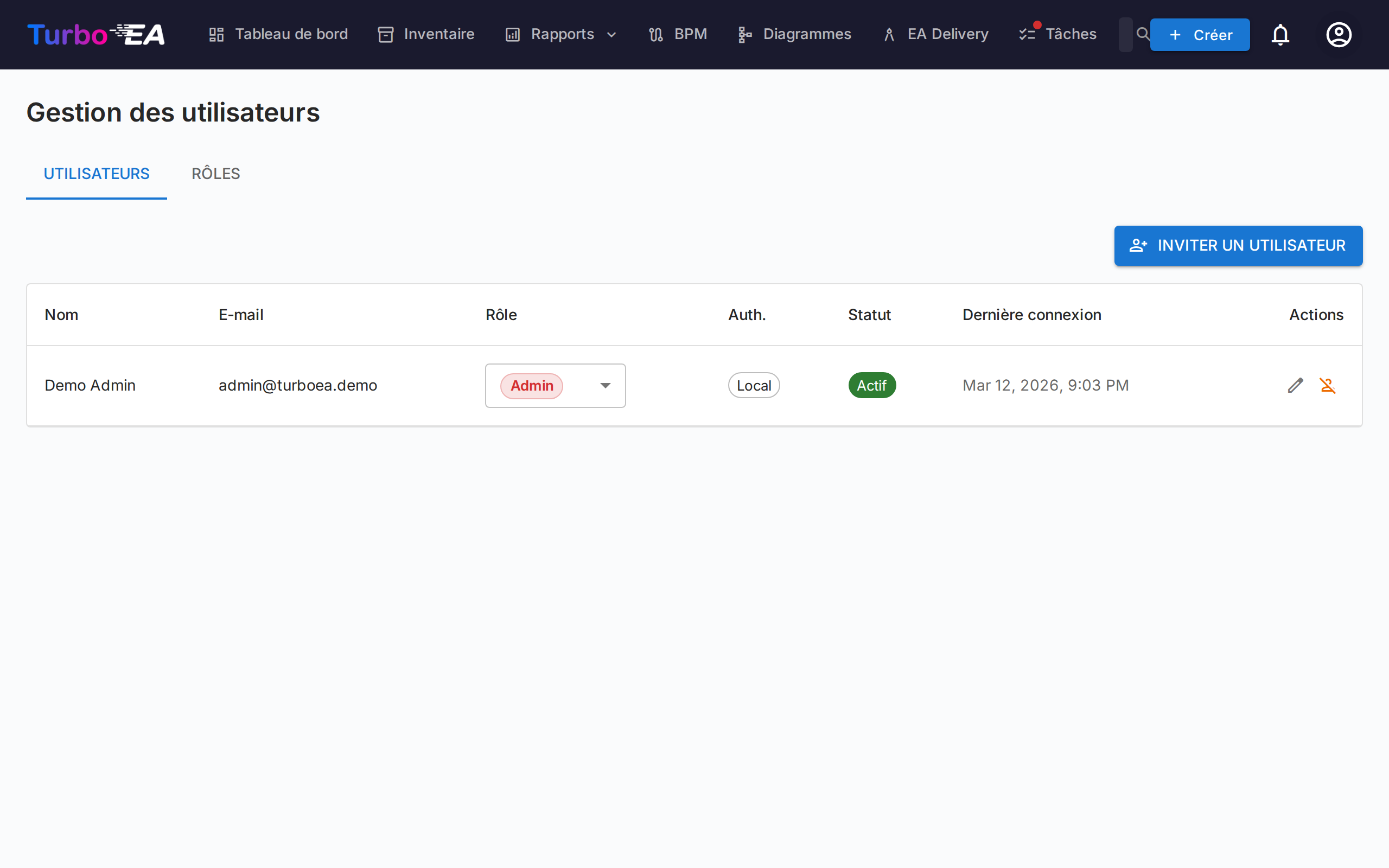 Gestion des utilisateurs et des rôles