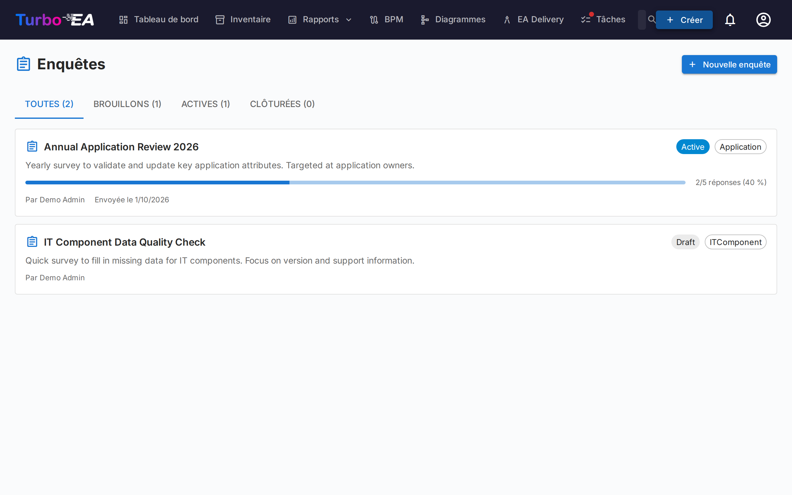 Administration des enquêtes