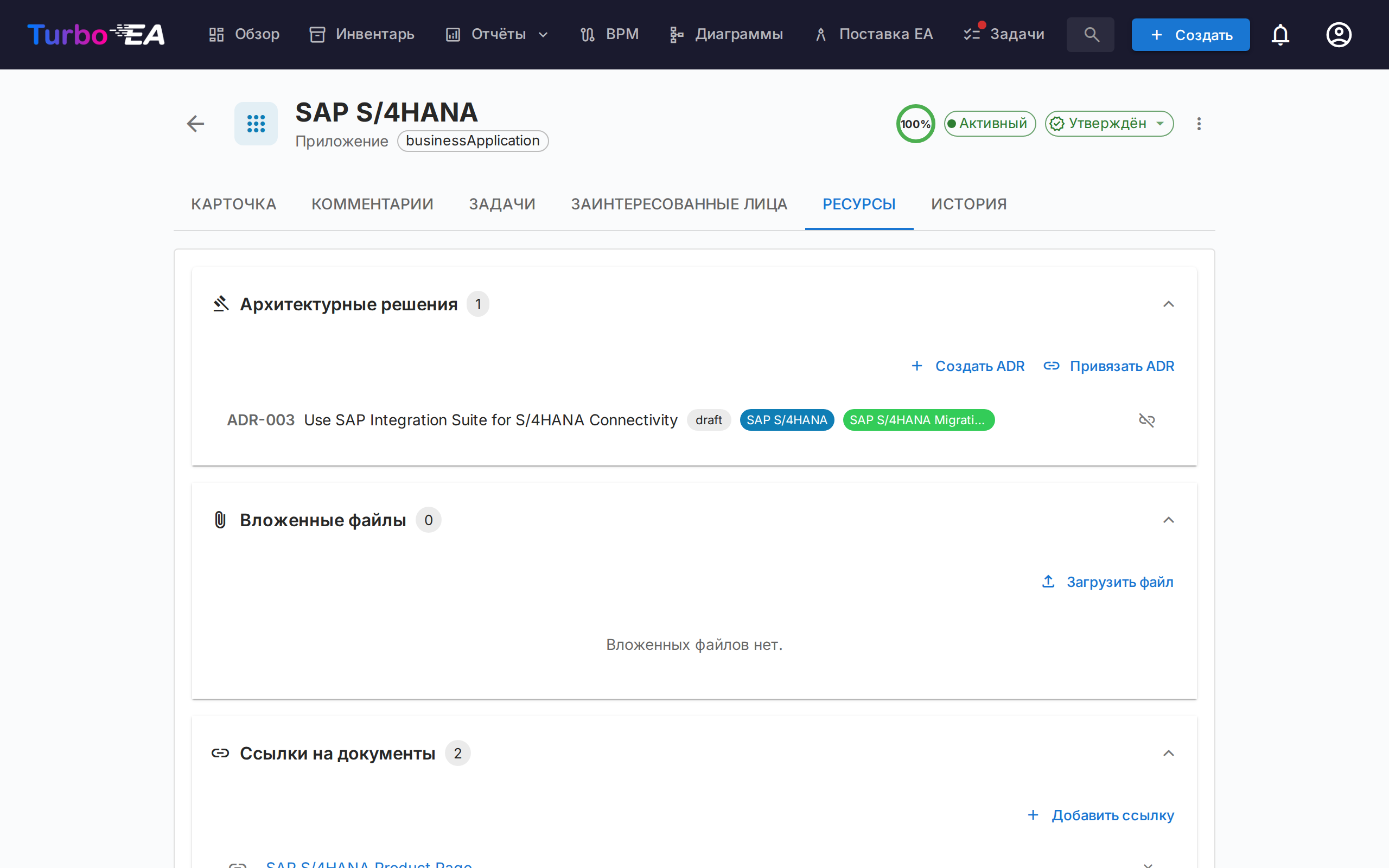 Вкладка «Ресурсы»